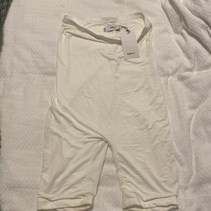 White bumpsuit biker shortsNWT